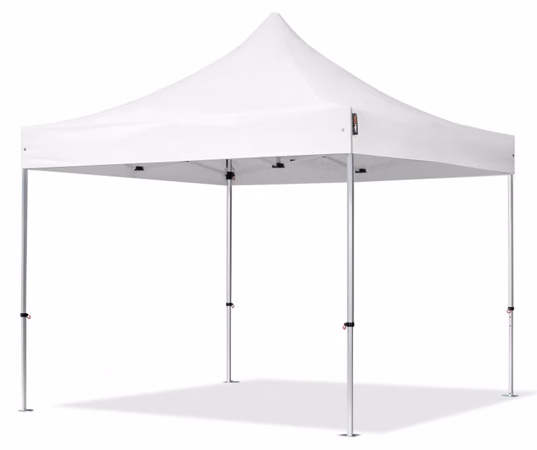 TOOLPORT 3x3m gazebo pieghevole PES, PROFESSIONAL alluminio, bianco