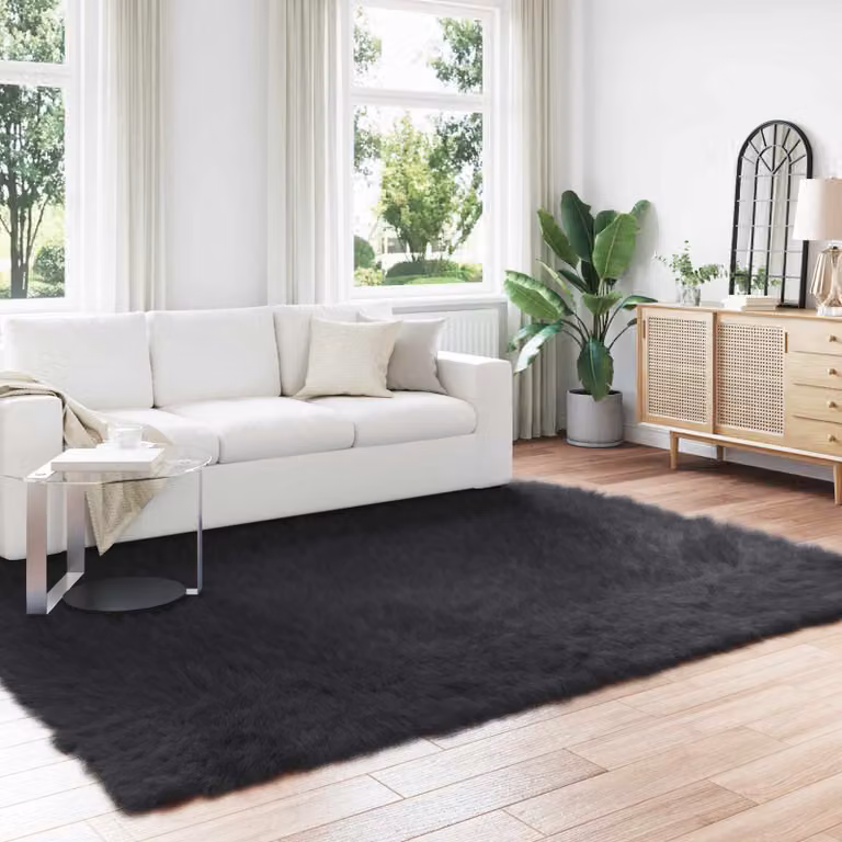 Tappeto moderno vidaXL in poliestere nero, L: 240 cm, P: 340 cm