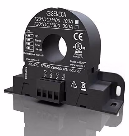Convertitore AC/DC ± 100 A, basato sull'effetto Hall, con misurazione TRMS, uscita da 0 a 10 V