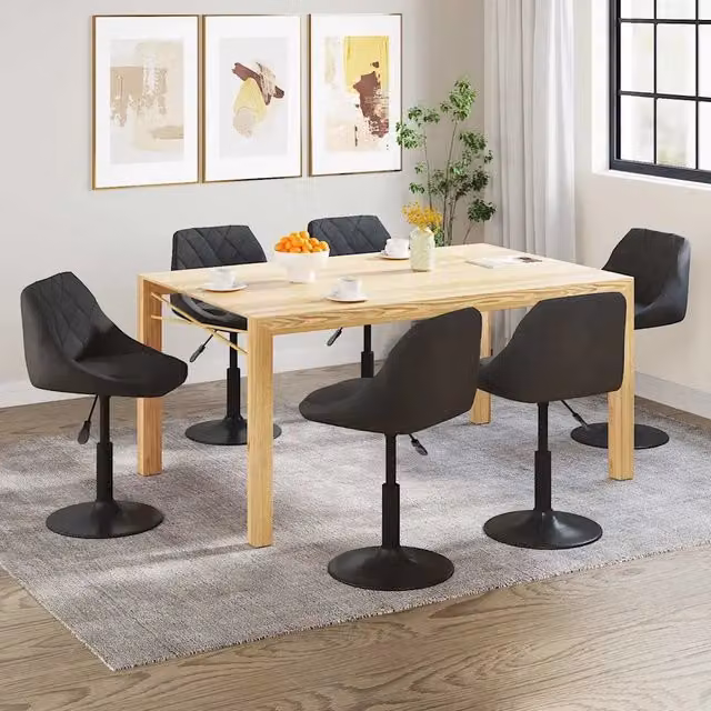 Sedie da Pranzo Girevoli 6 pz Nere in Velluto 3088799