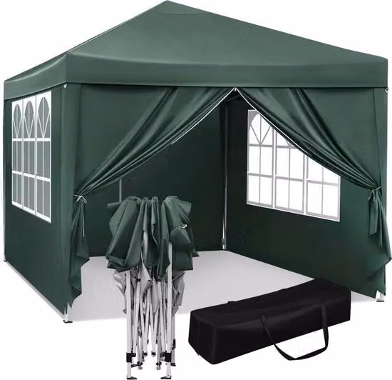 Tenda da festa Easy Up Merkloos verde impermeabile e resistente alle intemperie L/P/H: 300 x 300 x 258 cm