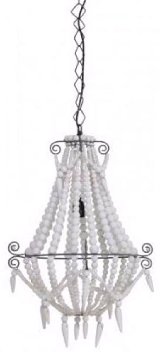 Lampada a sospensione Casa Padrino, design industriale, colore bianco, diametro 42 cm, altezza 56 cm - Elegante lampada da soffitto per un ambiente raffinato