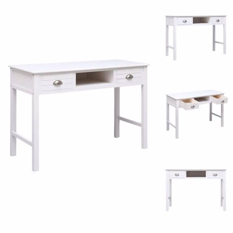 vidaXL Scrivania bianca 110×45×76 cm legno - Scrivanie