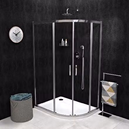 Gelco Sigma - Cabina doccia Simply quattro pezzi 1200x900 mm, vetro rivestito, alluminio lucido/vetro chiaro GS1290