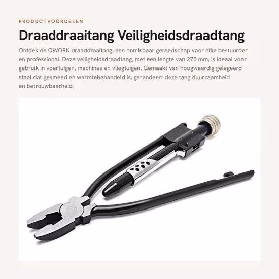 Pinza automatica per filo, 270 mm - Acciaio legato forgiato - Bocca conica - Per applicazioni di supporto