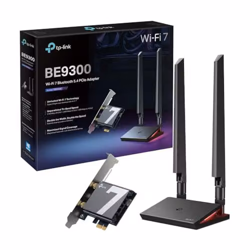 TP-Link Archer TBE550E PCIe Adattatore BE9300Mbps WiFi 7, Scheda Bluetooth 5.4, WPA3, Antenne Multi-Direzionali, Indicatore Luminoso Status Wi-Fi, Scheda WiFi PC Fisso, Supporta Windows 11(64-bit)