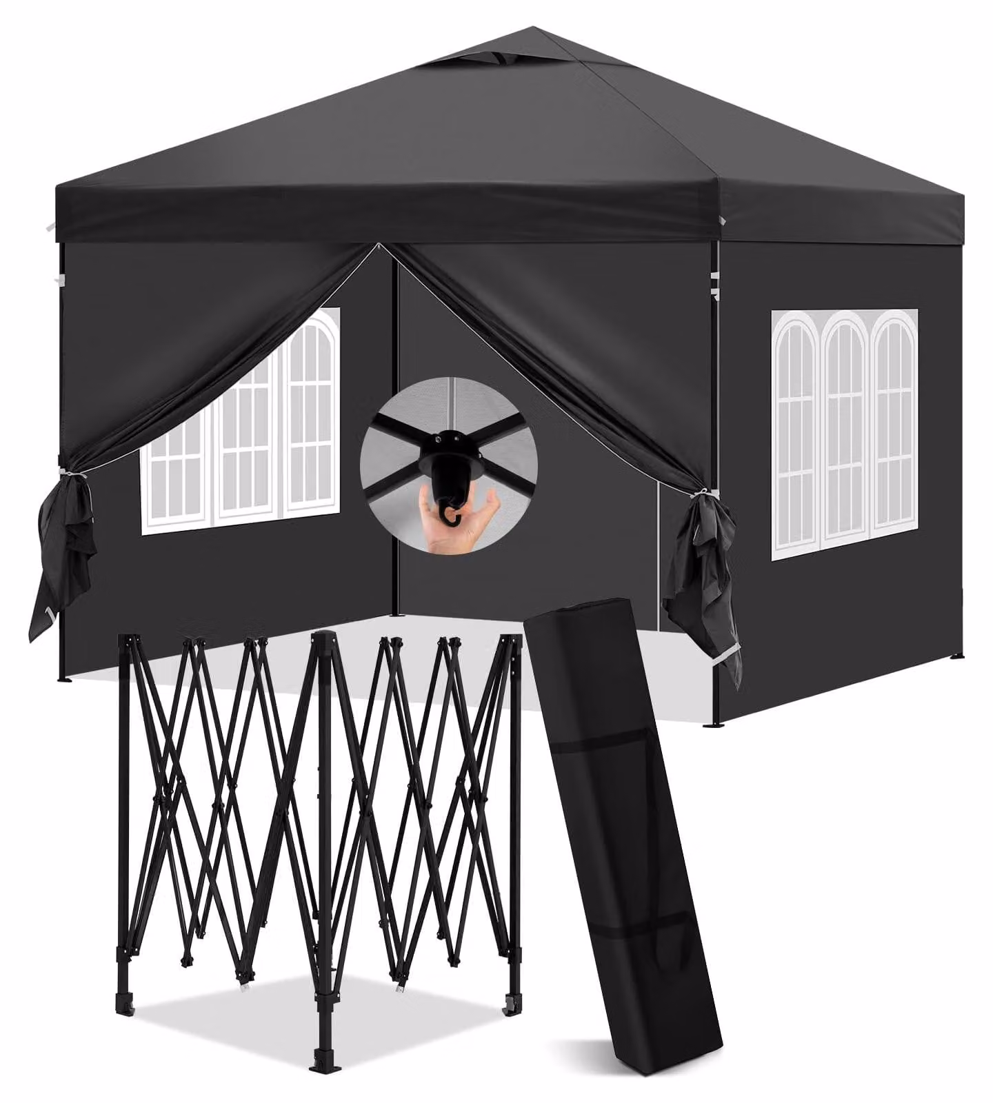 Gazebo pieghevole - Gazebo da giardino - Tendone pieghevole - 3 x 3 m - Antracite - Per giardino e terrazzo