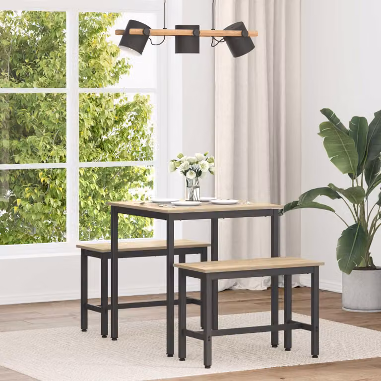 Maison Exclusive - Tavolo da pranzo, 70 x 70 x 75 cm, struttura in legno, finitura Sonoma
