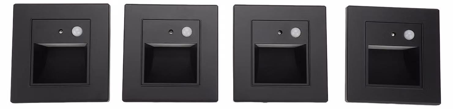 Set di 4 sensori di movimento per luci da scala, da installare, luce bianco caldo