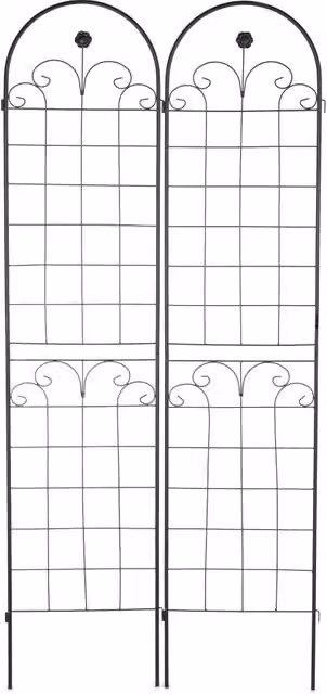 Set di 2 tutori per pomodori decorativi da giardino 220 cm con supporto ergonomico in metallo nero 13_0012014