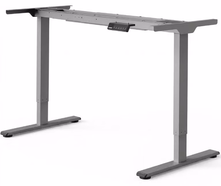 Scrivania regolabile in altezza E1S-PRO-EUAM03, a due motori, senza piano, colore grigio