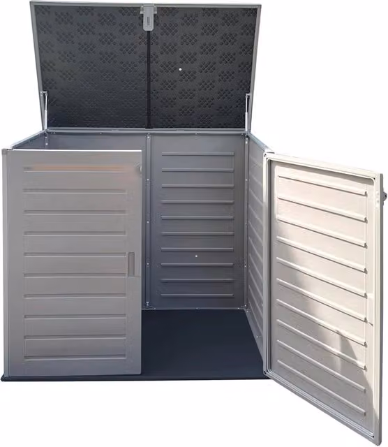 Box da esterno Garden Friend in plastica e acciaio da 1170 litri disponibile in verde, grigio o bianco