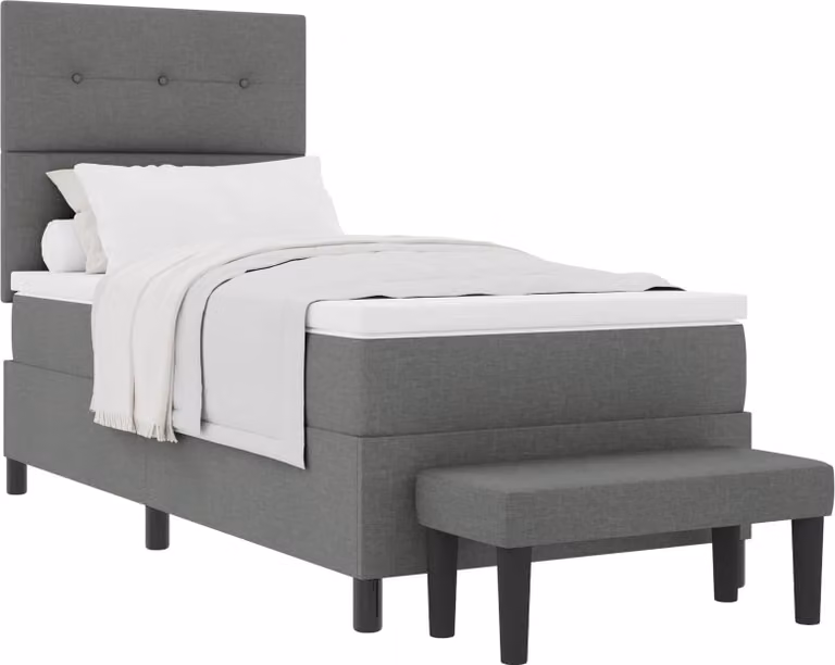 Letto a molle con testiera grigio scuro 100 x 200 cm in tessuto