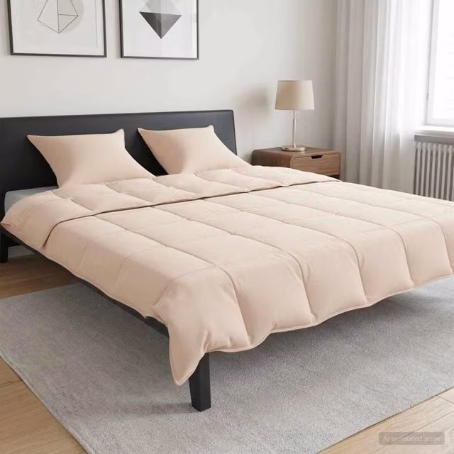 Set di Piumoni 2 pz 260 x 240 cm Tutte le stagioni Beige 3431962