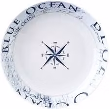 Piatto fondo in melamina GLAMOUR Brunner Bianco e Blu decorato Diametro: 21 cm