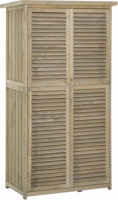 Ripostiglio da Giardino in Legno di Pino ¨C zephmum ¨C Grigio 87x47x160 cm