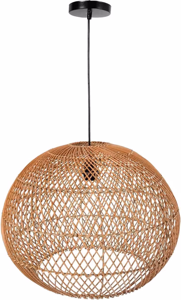 Lampada a sospensione SELENE in bambù naturale 55x45 cm ##