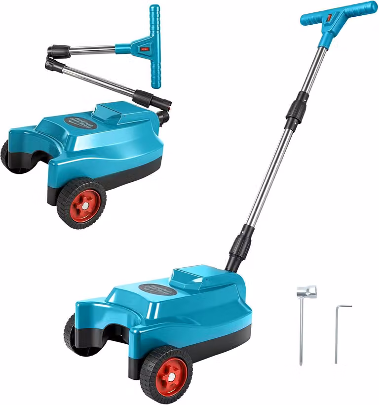 Tagliaerba compatibile con batteria da 18V, con una larghezza di taglio di 23 cm e 3 altezze di taglio, ideale per piccoli giardini