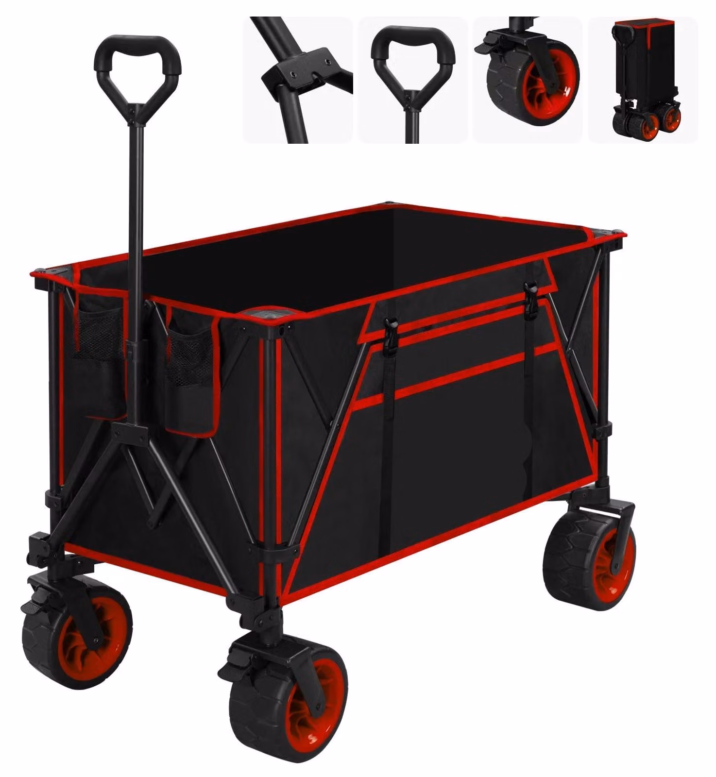 Carrello per la movimentazione di materiali - Carrello a mano - Carrello pieghevole - Carrello per materiali - 240 litri - con freno