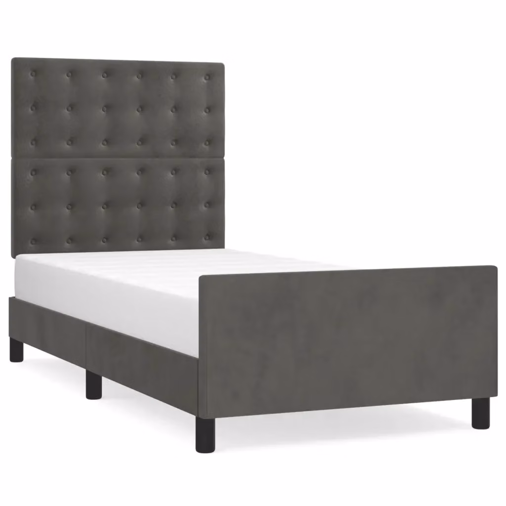 Giroletto senza materasso vidaXL in velluto grigio scuro L/P/H: 203 x 93 x 128 cm – 2