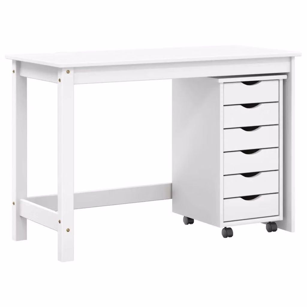 Set scrivania e mobiletto su ruote MOSS vidaXL Bianco 2 pz – 2