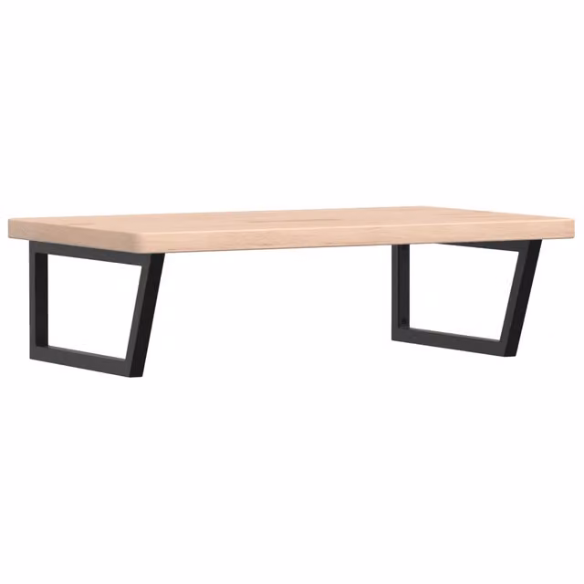 Ripiano a parete per lavabo DESIGN IN in acciaio nero e rovere massello, L: 60 cm, P: 25 cm