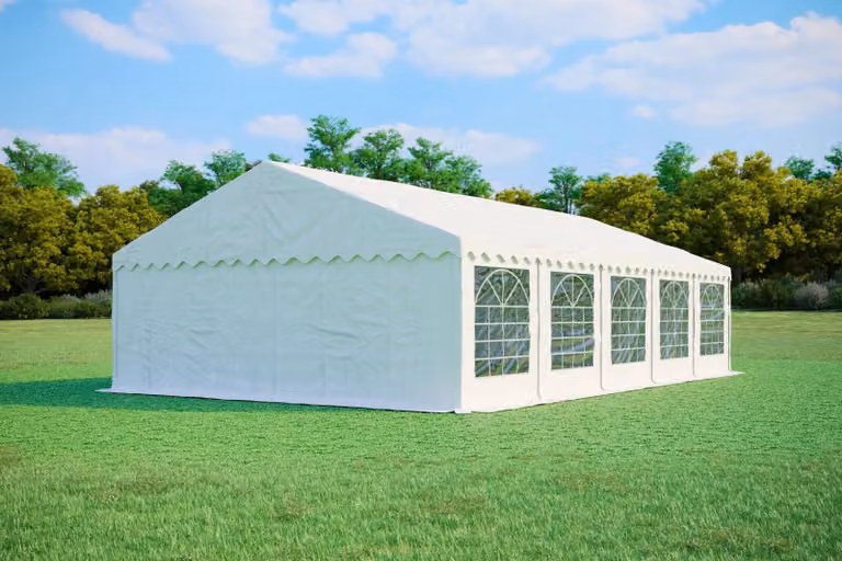 Tenda per eventi 6x10 metri, PVC Standard PLUS, 500 g/m², colore bianco