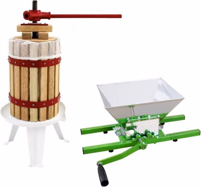 Pressa per Frutta 6 Litri e Trituratore 7 Litri per Fare Succo, Sidro e Vino