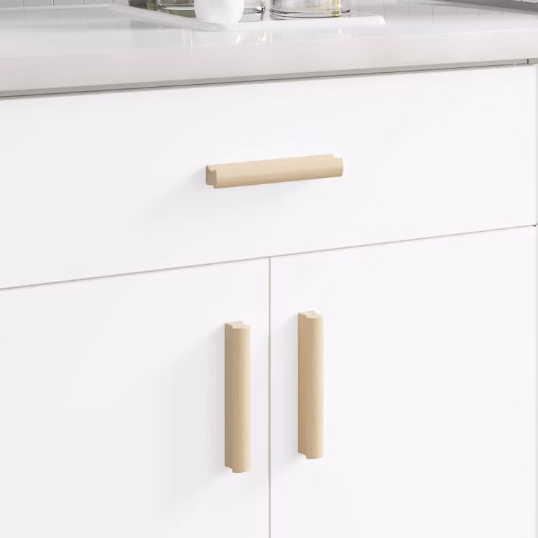 vidaXL Maniglia Dritta in Legno Naturale Marrone e Beige L: 13 cm, P: 3 cm, H: 1,8 cm