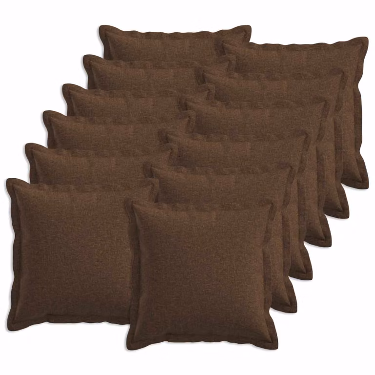 Set di 12 federe quadrate vidaXL HOUTEN marroni in poliestere, L 45 x P 45 cm