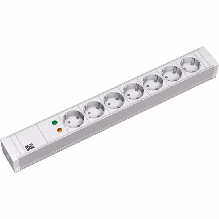 Bachmann - Prolunga (montabile a rack) - AC 230 V - 7 connettori di uscita - 1U - 48,3 cm (19") - 2,0