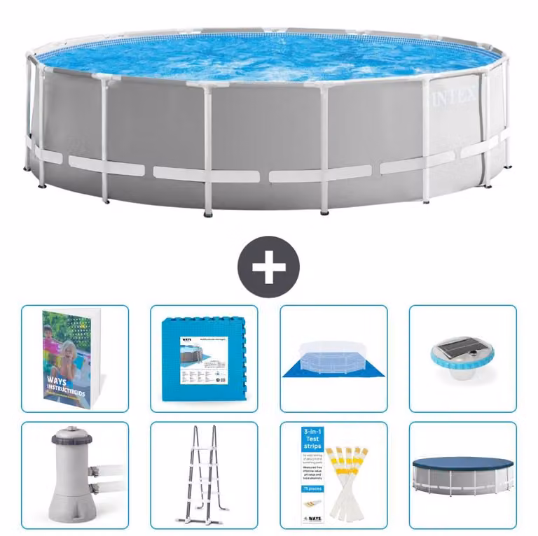 Struttura per piscina a forma di prisma - 457x122 cm - composta da 7 elementi - modello S674