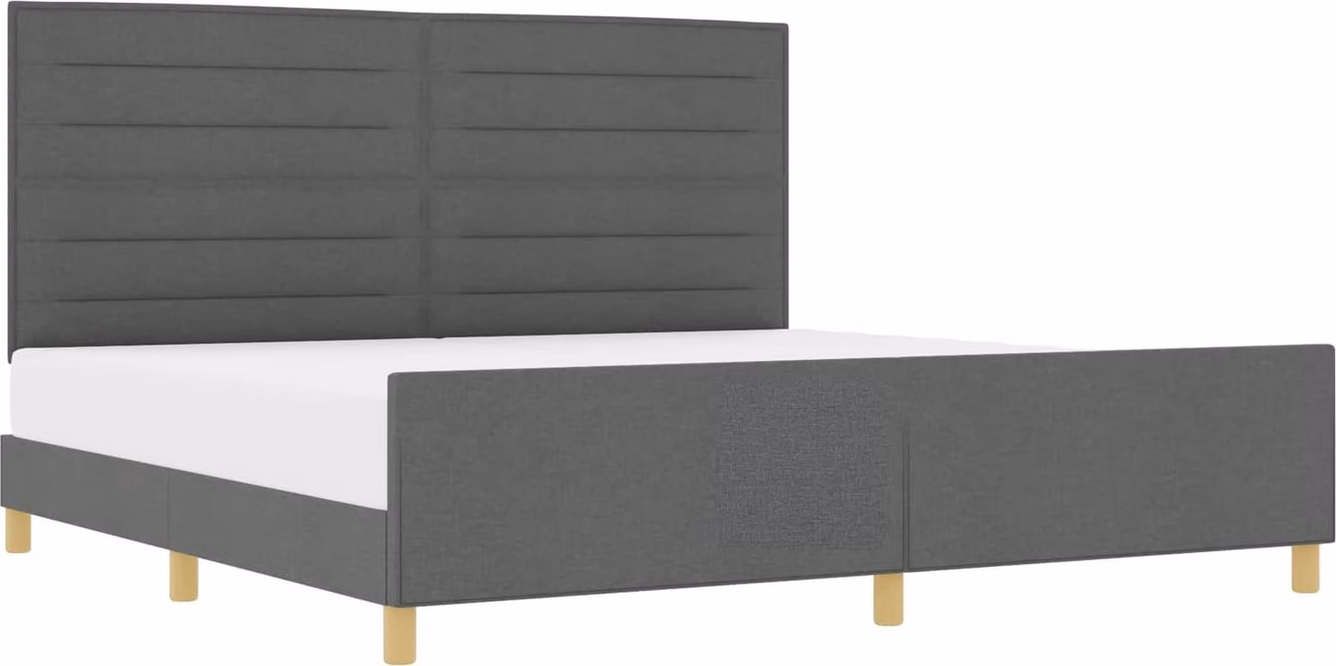 Struttura del letto Grigio scuro 200 x 200 cm Tessuto