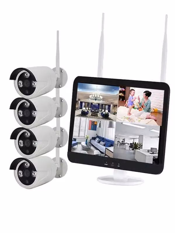 Kit videosorveglianza WiFi 3 in 1, 3MP, Ultra HD, telecamere wireless, registratore NVR integrato
