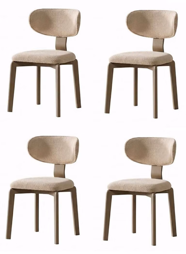 Sedia beige, design minimalista, armoniosa, moderna, elegante, confortevole
