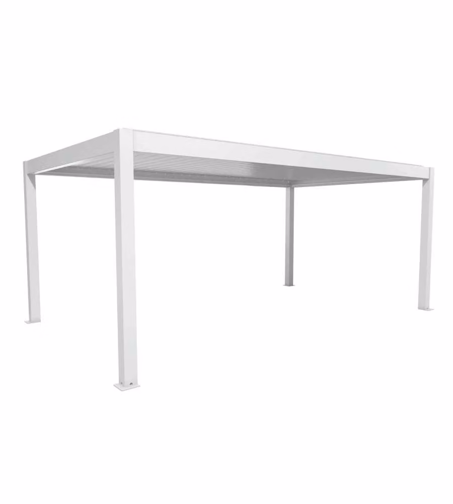 Biohort Pergola in Metallo Bianco 608x367,5 cm con Copertura Sandwich