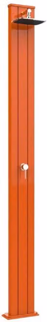 Doccia Solare in Alluminio Spring S di Arkema Design con Miscelatore, Arancione, 30 Litri