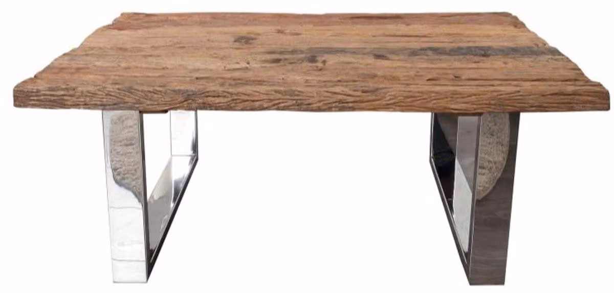 Tavolino di design in legno massiccio di Casa Padrino naturale 110 x H. 45 cm - Tavolo da salotto Salon