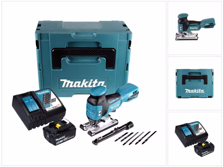 Makita DJV 181 RG1J Seghetto alternativo a batteria 18V in valigetta Makpac + 1x Batteria 6,0 Ah + Caricabatterie