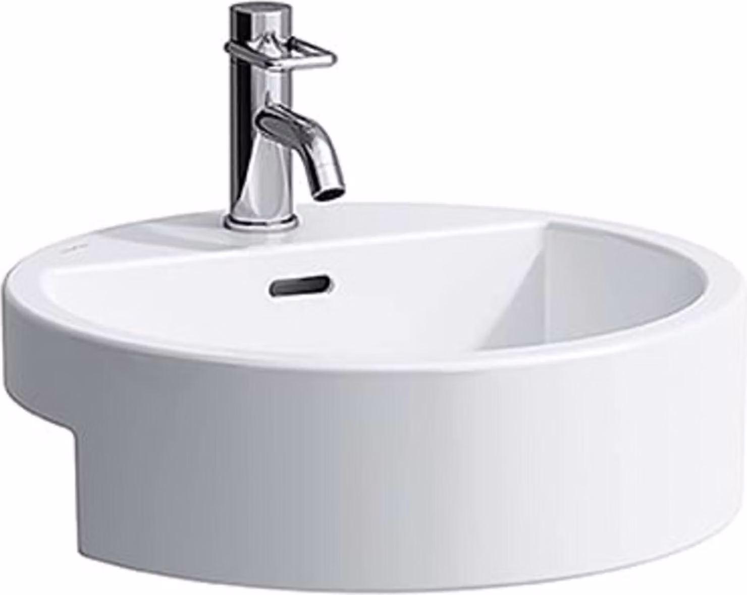 LAUFEN Living City lavabo semi-encastré, avec trop-plein, 1 trou pour robinet, 460x460mm, blanc, H8134310001041, H8134310001041