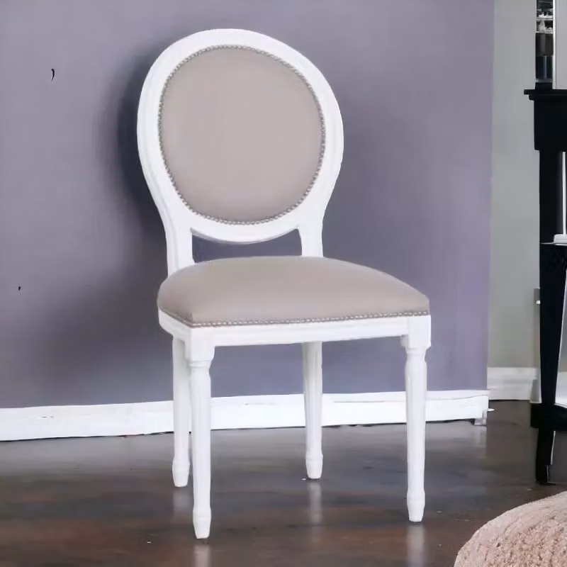 Sedia shabby chic in legno e ecopelle tortora Mobili 2G L/P/H: 50 x 47 x 100 cm – 2