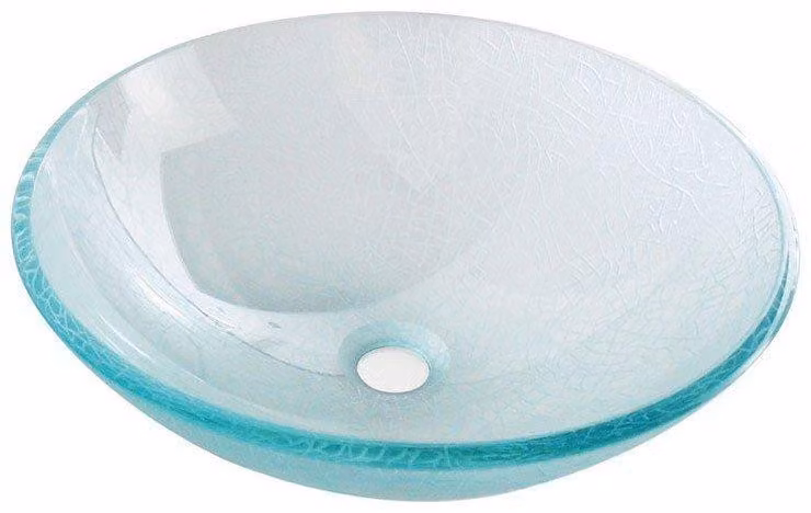 Sapho Beauty - Lavabo, diametro 420 mm, senza sfioratore, vetro trasparente 2501-04