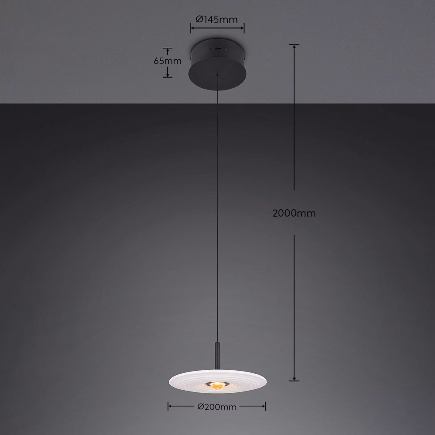 Trio Lighting Lampada a sospensione Sirena, dimmerabile, Bianco / Opale, Soggiorno / Sala da pranzo, Metallo, Lampada a sospensione