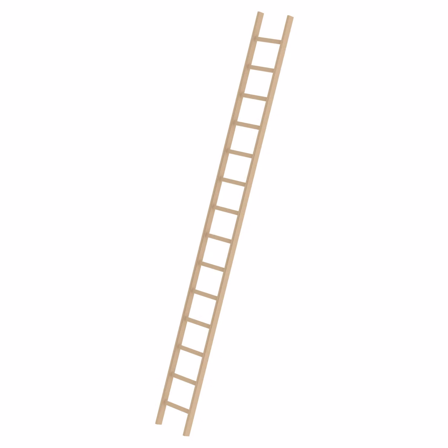 Scala singola a pioli in legno senza traversa 14 pioli