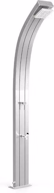 Doccia Solare in Alluminio Spring Top Line Arkema Design con Miscelatore e Lavapiedi Colore Argento Cv-A120-Tl/1300