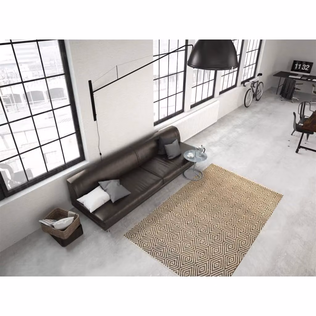 Tappeto Cocktail 300 di Kendra Home, tessuto a mano in beige e marrone, design moderno con motivo diamonds, L: 230 cm x P: 160 cm – 2