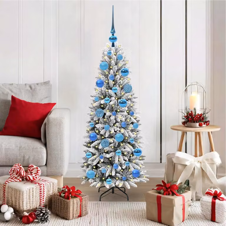 Albero di Natale artificiale vidaXL con luci LED bianco e verde, Altezza: 120 cm