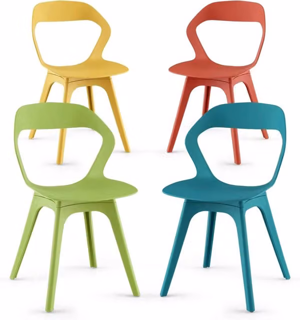 Set di 4 sedie da pranzo moderne Costway multicolore per cucina e soggiorno