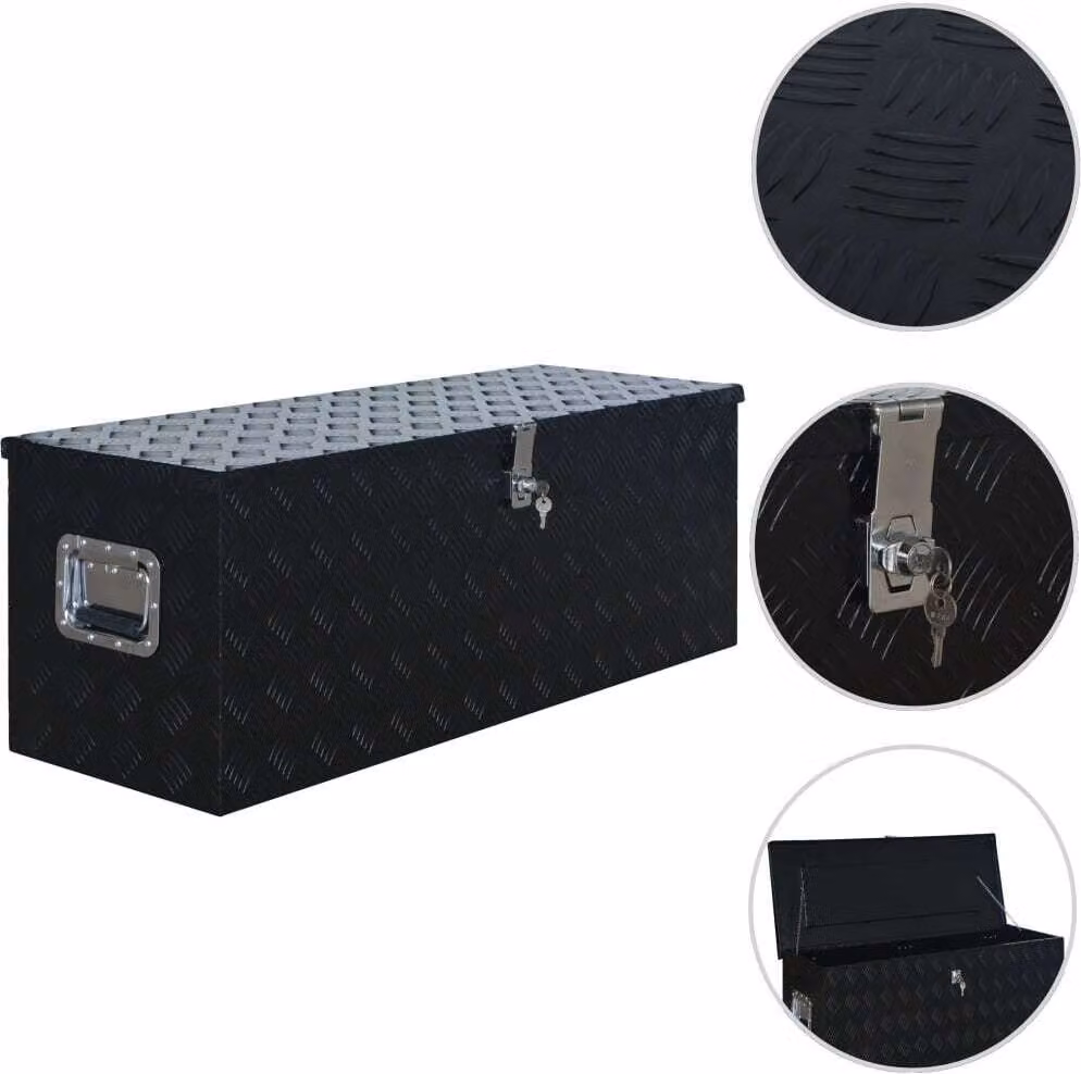 The Living Store Scatola in alluminio 1085 x 370 x 400 mm Nero