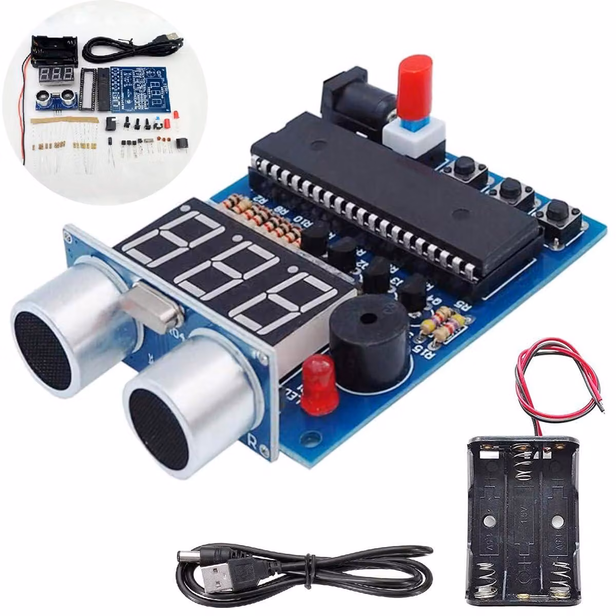 Kit di sensori a ultrasuoni per la misurazione della distanza, kit di elettronica da saldare, progetto fai-da-te